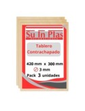 Tablero contrachapado de calabo 420x300x3mm (3ud xa3) cor...