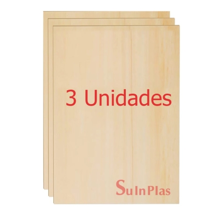 Tablero contrachapado de calabo 420x300x3mm (3ud xa3) cor...