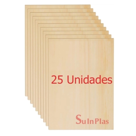 Tablero contrachapado de calabo 420x300x3mm (3ud xa3) cor...