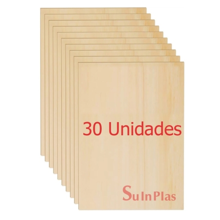 Tablero contrachapado de calabo 420x300x3mm (3ud xa3) cor...