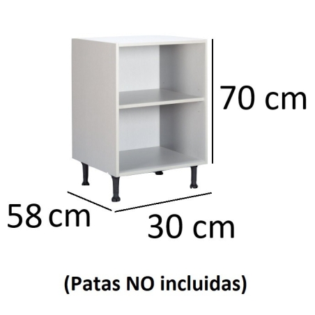 Mueble bajo cocina blanco 70x100x58 cm sin patas 