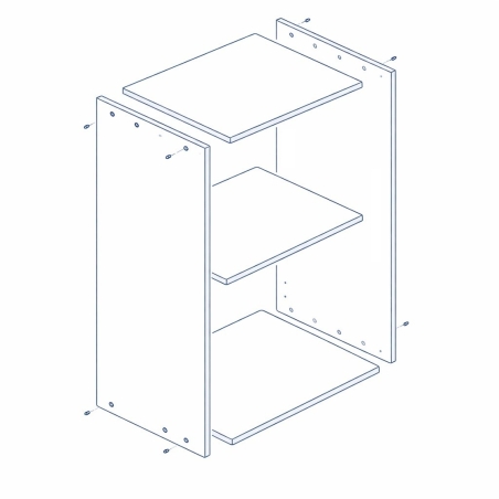Mueble bajo cocina blanco 70x100x58 cm sin patas 