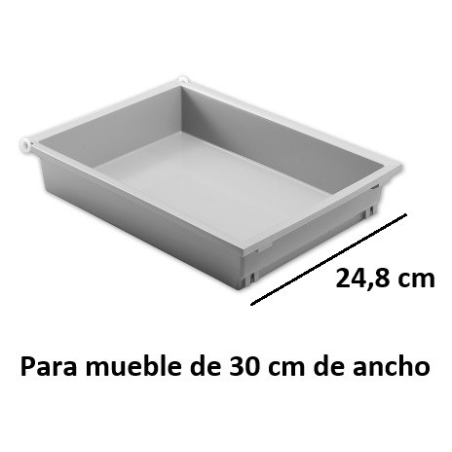 Cajon pvc gris modelo combi para mueble de 30cm - Suinplas