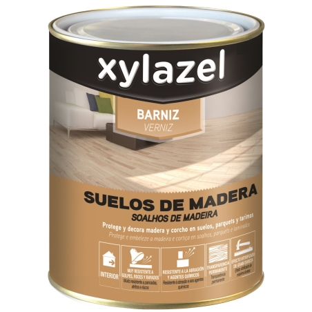 Xylazel barniz suelos madera brillante 750 ml - Suinplas