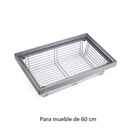 Cesto organizador de armario extrible gris antracita 60 c...