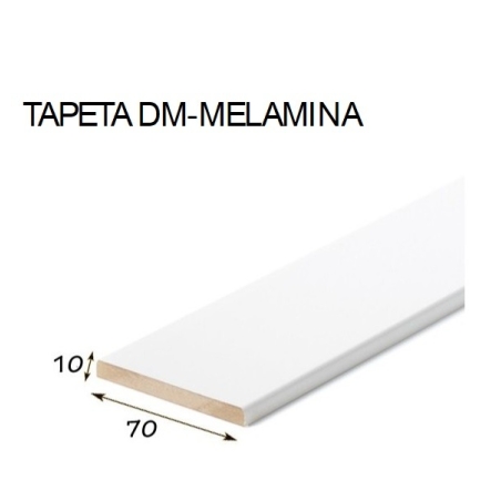 Tapeta 206 melamina  2440x70x10mm blanca - Suinplas