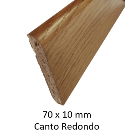 Rodapie barnizado 70 mm x 10 mm roble canto redondo 240 c...