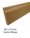 Rodapie  barnizado 85 mm x 13 mm haya canto dibujo 240 cm...