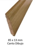Rodapie  barnizado 85 mm x 13 mm haya canto dibujo 240 cm...
