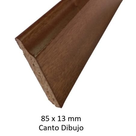 Rodapie  barnizado 85 mm x 13 mm haya canto dibujo 240 cm...