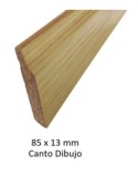 Rodapie  barnizado 85 mm x 13 mm haya canto dibujo 240 cm...