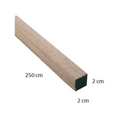 Liston de madera de samba (ayous) 300 cm x 6 cm x 2 cm -...