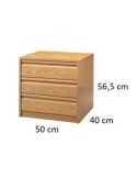Cajonera 40 x 40 cm 3 cajones - Suinplas
