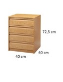 Cajonera 40 x 40 cm 4 cajones - Suinplas
