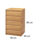 Cajonera 40 x 40 cm 5 cajones - Suinplas