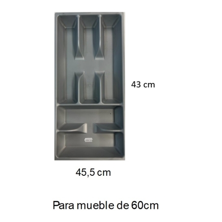 Cubertero pvc gris modelo combi para mueble de 30cm - Sui...