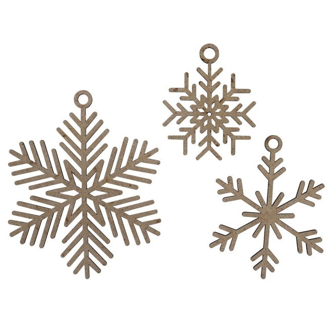 Adornos Copo de Nieve Navidad x3 Sisal - Suinplas