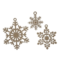 Adornos Copo de Nieve Navidad x3 Sisal - Suinplas