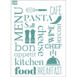 Plantilla stencil 28x20cm texto cocina   - Suinplas