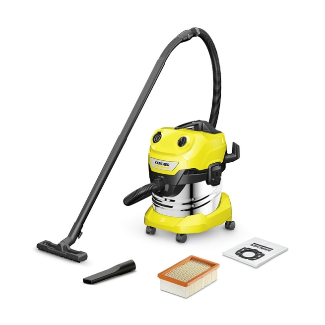 Aspirador Karcher WD4 S 20L acero 1000W seco humedo 