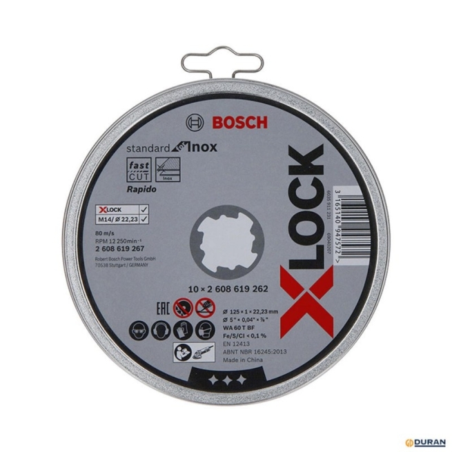 Disco de corte para inox 115 xlock  lata  10ud - Suinplas