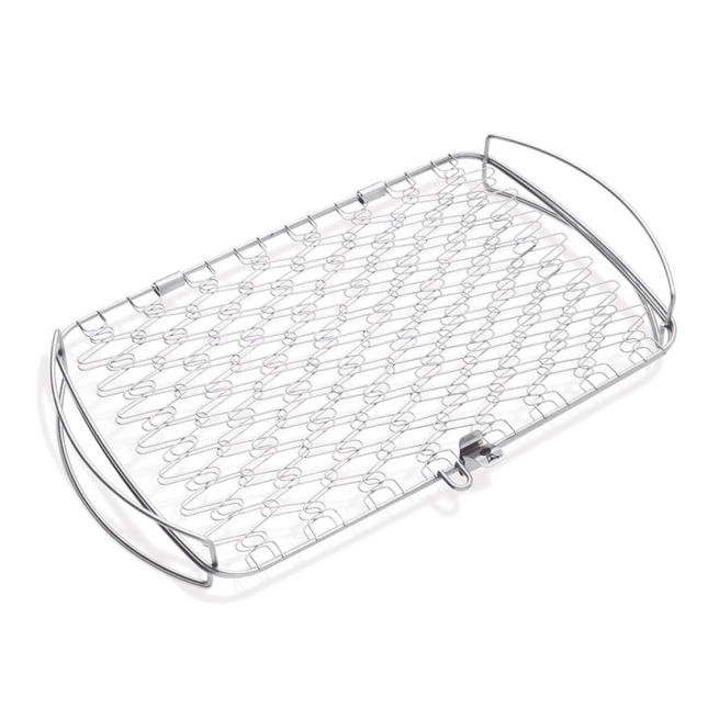 Cesta inox. grande de pescado para parrilla - Suinplas