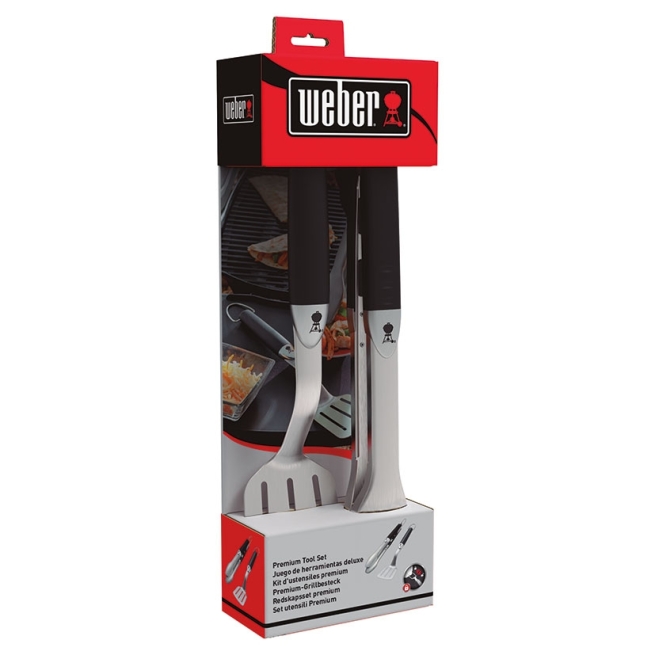 Kit 2 utensilios barbacoa weber premium inox. - Suinplas