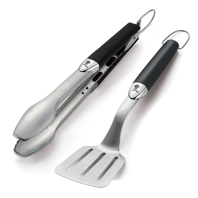 Kit 2 utensilios barbacoa weber premium inox. - Suinplas