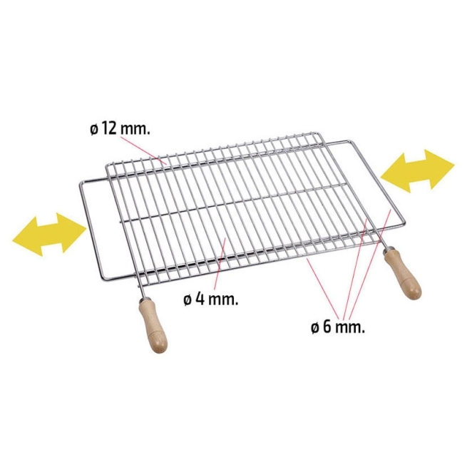 Parrilla extensible zinc 50x40 cm - Suinplas