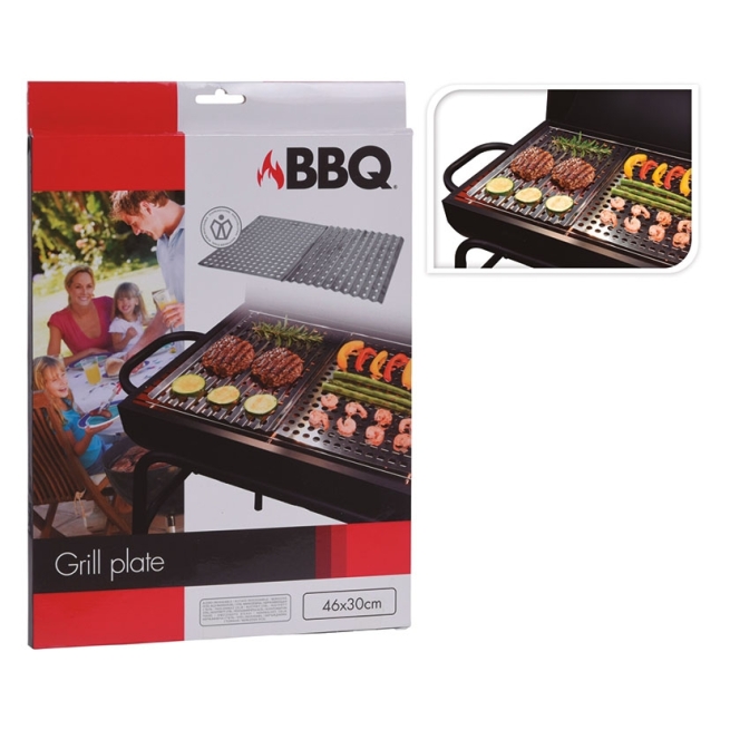 Set de placas para barbacoa  acero 2 ud - Suinplas