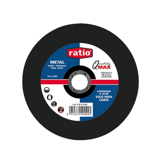 Disco de corte metal  230x3x22 ratio - Suinplas