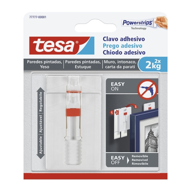 Clavo adhesivo ajustable cualgacuadros  hasta 2kg - Suinplas