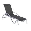Tumbona apilable acero/textaline negro - Suinplas