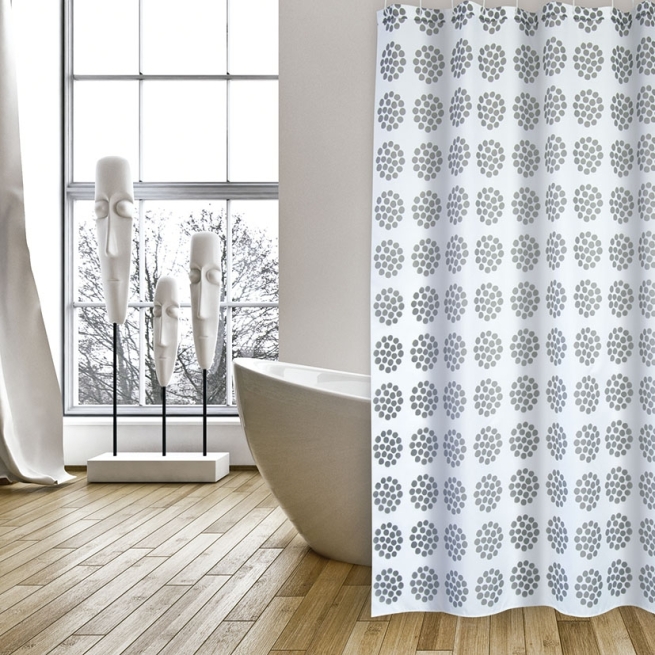 Cortina baño polierter  180x200 begonia gris - Suinplas