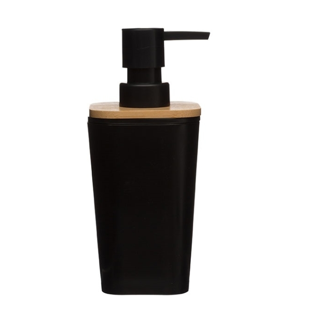 Dosificador jabon negro y bambu - Suinplas