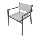 Silla con brazos mod. capri acero/textil antracita - Suin...