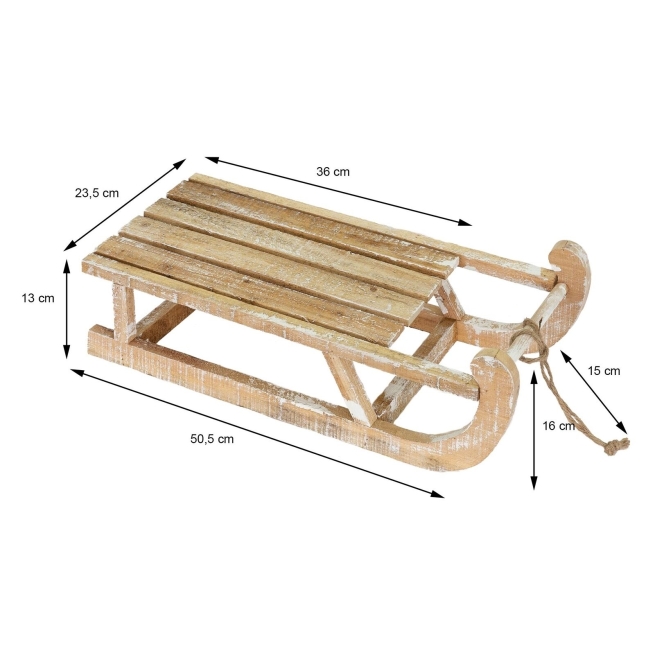 Trineo de madera luces led navidad - Suinplas