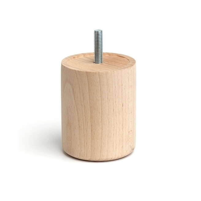 Pata madera cilindrica  170mm alto - Suinplas