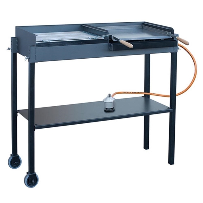 Barbacoa duo pequeña con plancha para gas - Suinplas