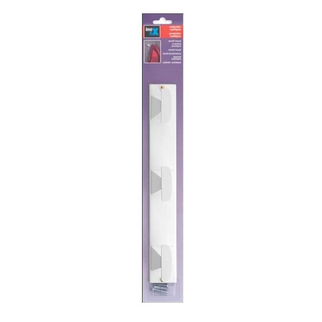 Perchero colgador multiple  blanco 3 ganchos - Suinplas