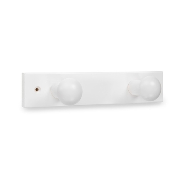 Perchero madera pino 2 pomos blanco - Suinplas