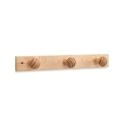 Perchero madera pino 3 pomos pino natural - Suinplas