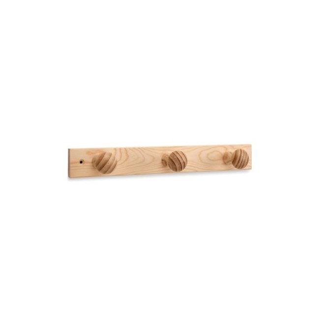 Perchero madera pino 3 pomos pino natural - Suinplas