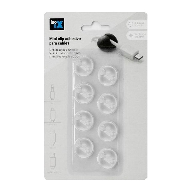 Mini clip adhesivo para cables transparente - Suinplas