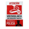 Cartel alarma conectada policia de  30x21 - Suinplas