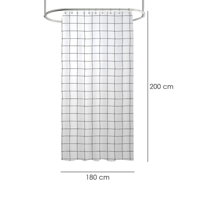 Cortina ducha impermeable cuadros  180x200cm - Suinplas