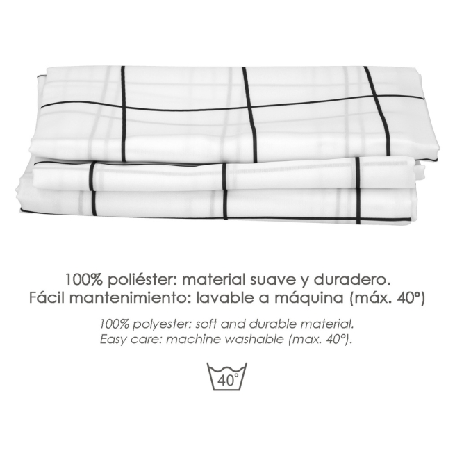 Cortina ducha impermeable cuadros  180x200cm - Suinplas