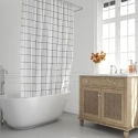 Cortina ducha impermeable cuadros  180x200cm - Suinplas