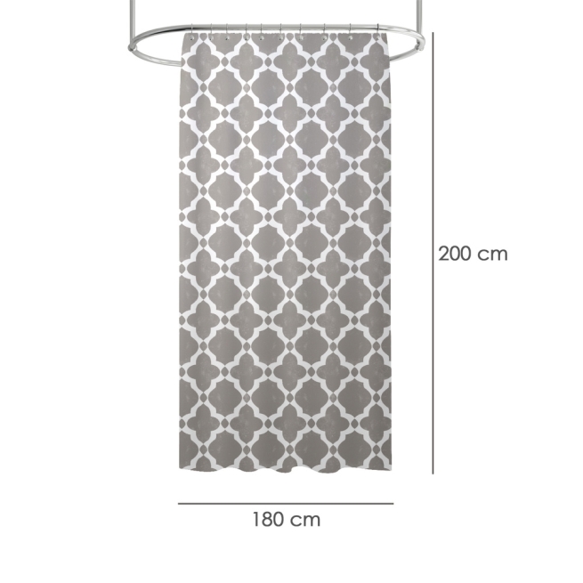 Cortina ducha impermeable vintage gris  180x200 - Suinplas