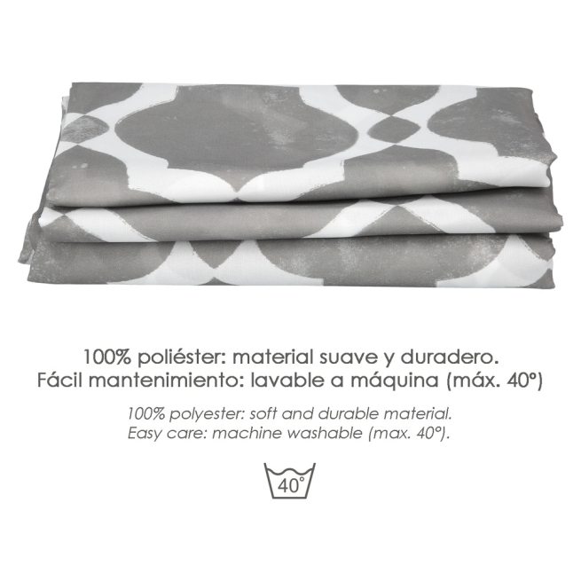 Cortina ducha impermeable vintage gris  180x200 - Suinplas